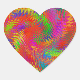 Sticker Cœur Arc-en-ciel tissé