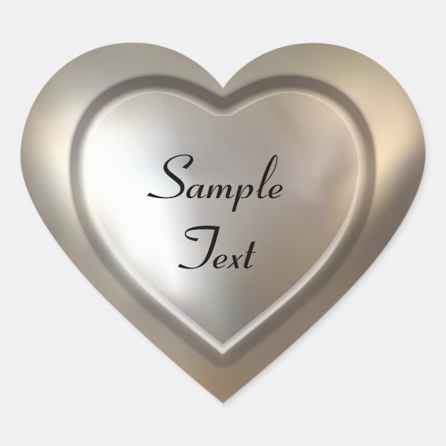Sticker Cœur Argent brillant (Devant)