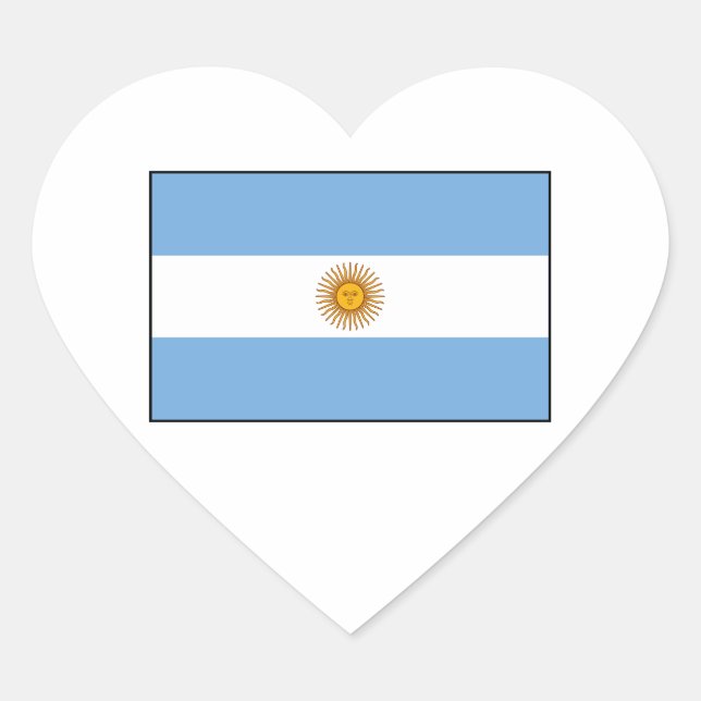 Sticker Cœur Argentine - Drapeau Argentine (Devant)