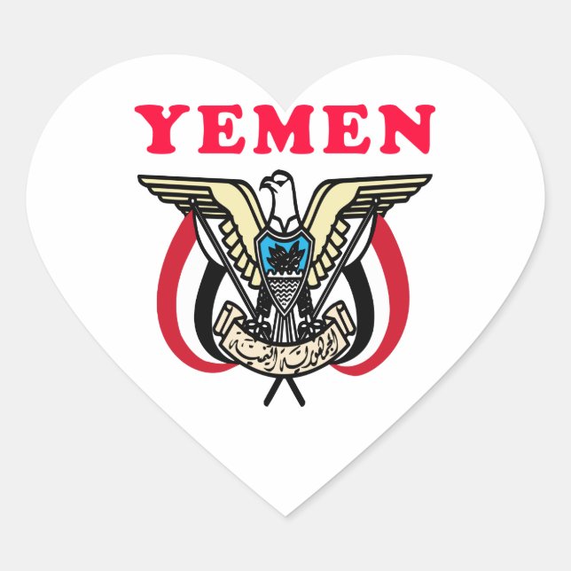 Sticker Cœur Armoiries Du Yémen Designs (Devant)