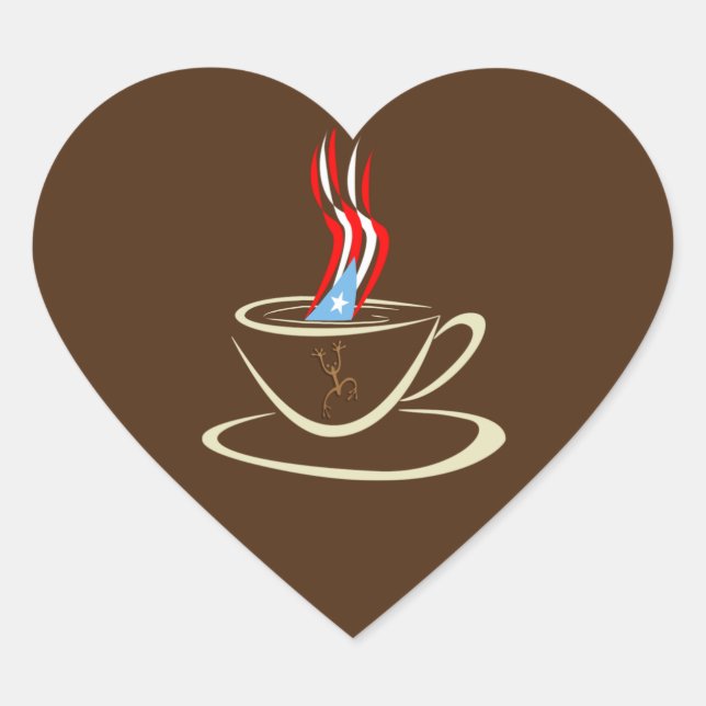 Sticker Cœur Aroma a Porto Rico Coffee Mug Coqui (Devant)