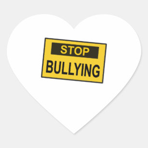 Sticker Cœur Arrêter le signe jaune d'intimidation
