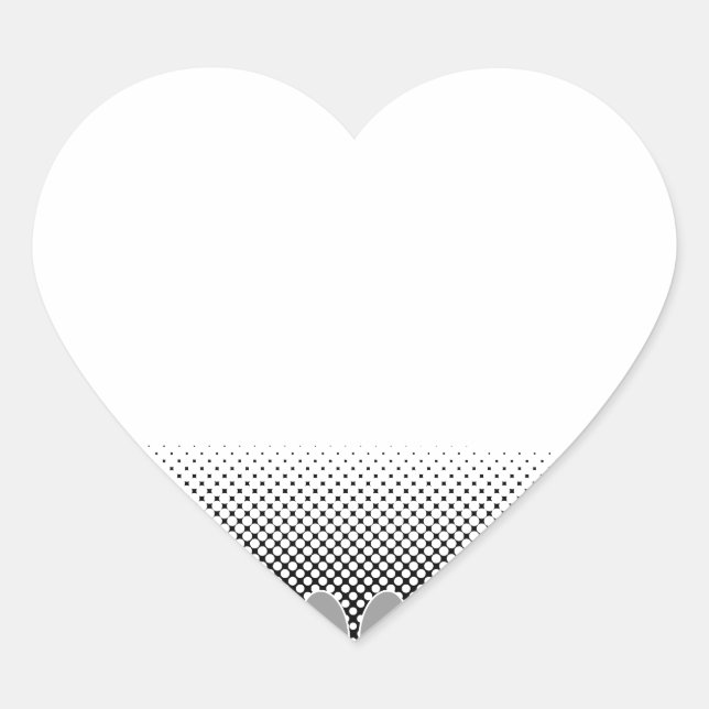 Sticker Cœur Arrière - plan de dégradé de pattes noir et blanc (Devant)