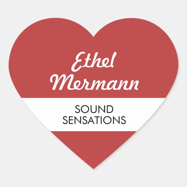 Sticker Cœur Arrière - plan rouge JBHS VMA avec script blanc (Devant)