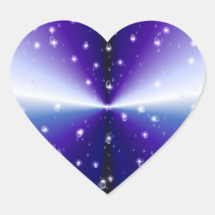 Sticker Cœur Arrosage avec étoiles sur bleu violet noir arc-en-