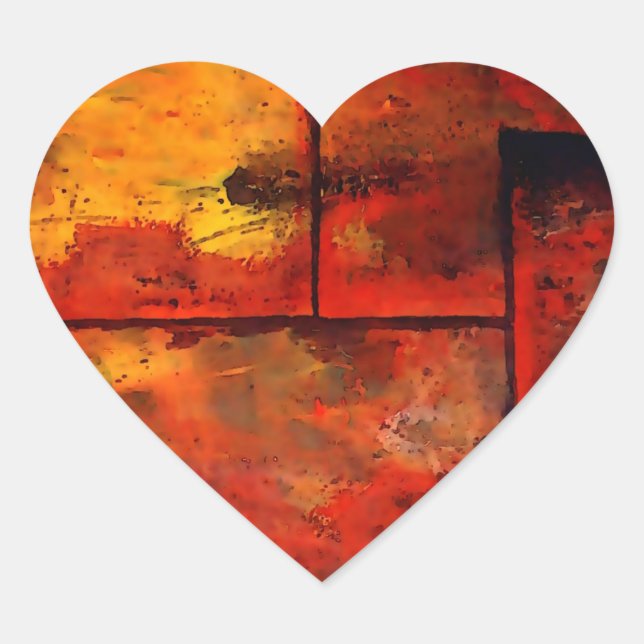 Sticker Cœur Art Abstrait (Devant)