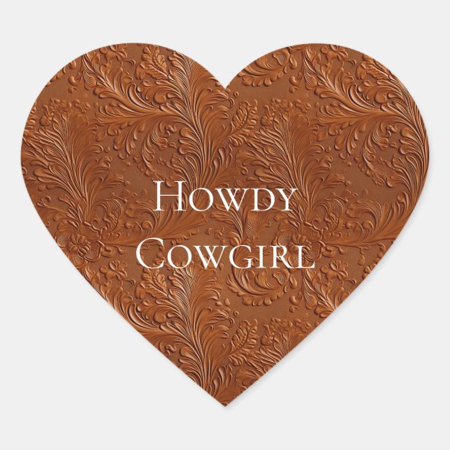 Sticker Cœur Art Brown occidental (Devant)