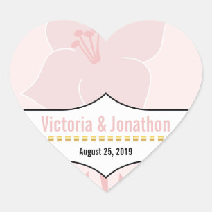 Sticker Cœur Art Déco Lily Typographie moderne Mariage Invitati