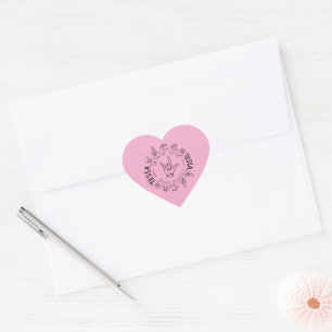Sticker Cœur ASL Je t'aime avec le nom Tessa - Langue des Signe