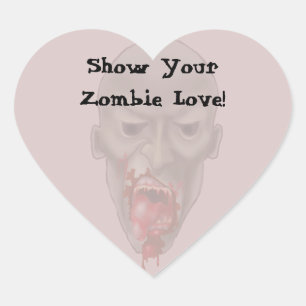 Sticker Cœur Attaque de Ghoulish Zombie