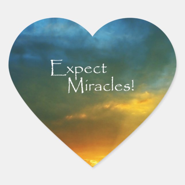 Sticker Cœur Attendez-vous à Miracles ! (Devant)