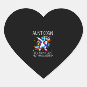 Sticker Cœur Aunticorne Comme Tante Normale Mais Dabbin Plus Ma