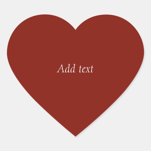 Sticker Cœur Automne Rouge, couleur solide, MODÈLE, personnalis (Devant)