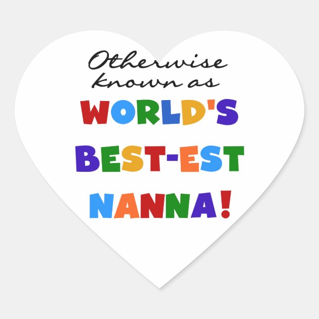 Sticker Cœur Autrement connu comme le meilleur cadeau de Nanna (Devant)