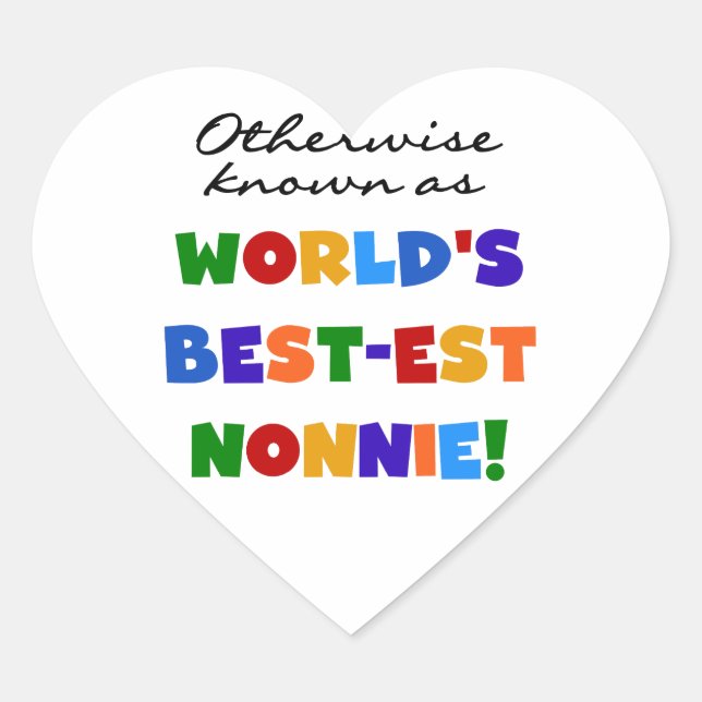 Sticker Cœur Autrement connu comme le meilleur cadeau de Nonnie (Devant)
