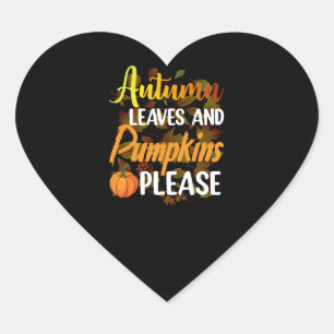 Sticker Cœur Autumn leaves and pumkins please funny halloween