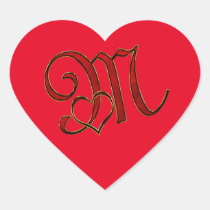 Sticker Cœur avec ma lettre