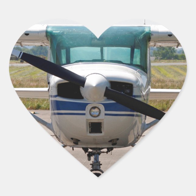Sticker Cœur Avion léger Cessna (Devant)