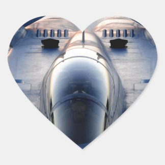 Sticker Cœur Avion militaire