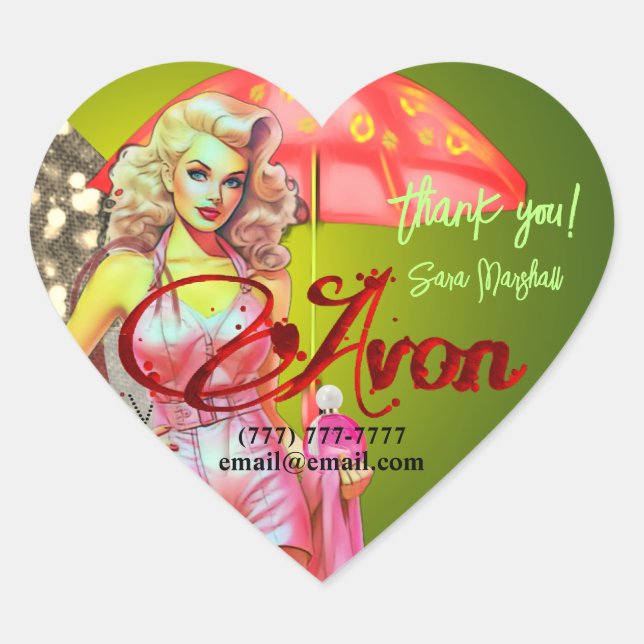 Sticker Cœur Avon Représentant Merci (Devant)