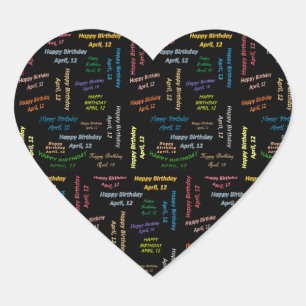 Sticker Cœur Avril, 12 Anniversaire