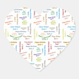 Sticker Cœur Avril 2 Anniversaire