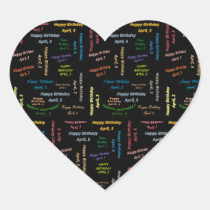 Sticker Cœur Avril 3 Anniversaire