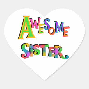 Sticker Cœur Awesome Soeur T-shirts et cadeaux