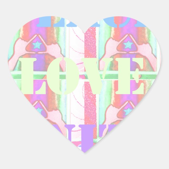 Sticker Cœur Baby Kids Peace Love Unity Hakuna Matata design.p (Devant)