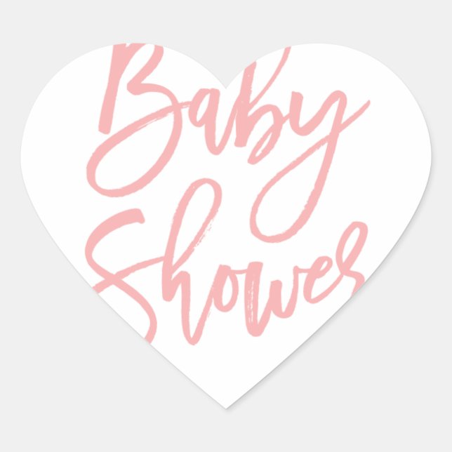 Sticker Coeur baby shower rose (Devant)