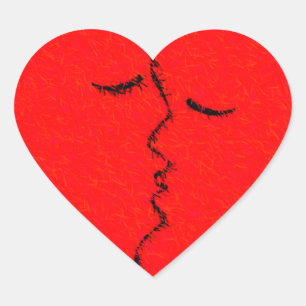 Sticker Cœur Baiser chaud rouge SWAK