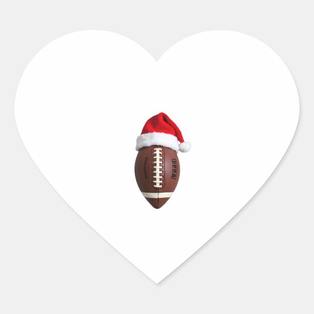 Sticker Cœur Bal de football américain de Noël Santa Hat (2) (Devant)