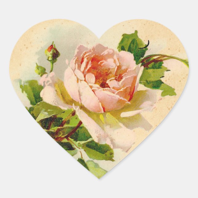 Sticker Cœur Balise de l'autocollant rose victorienne (Devant)
