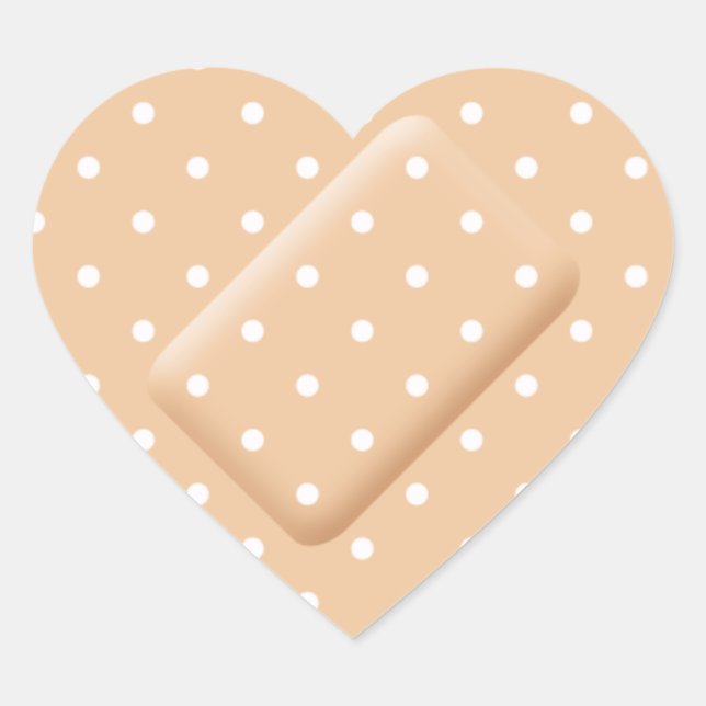Sticker Cœur Bandage cardiaque mignonne Polkadot Infirmière Méd (Devant)