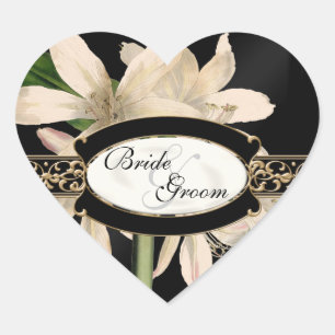 Sticker Cœur Baroque Vintage Lily Gold Formal Favoriser Tags Ca