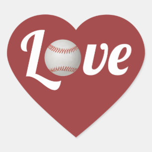 Sticker Cœur Baseball Amour Sports Thème Mariage Favoriser Merc