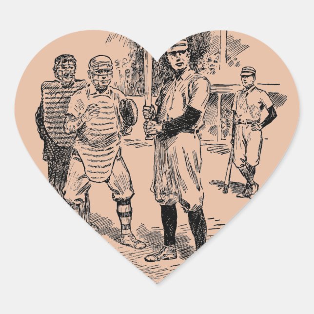 Sticker Cœur Baseball : Joueurs (Devant)