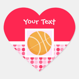 Sticker Cœur Basket-ball mignon