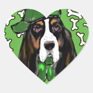 Sticker Cœur Basset Hound