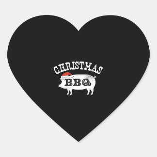 Sticker Cœur BBQ Vintage détendu Santa Hat Pork