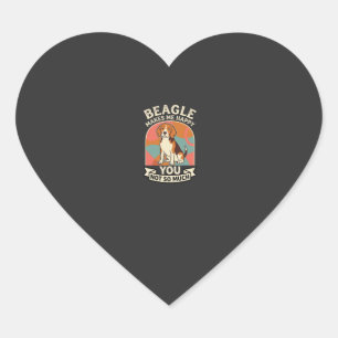 Sticker Cœur Beagle Me Rend Heureux Vous Pas Tellement Chien