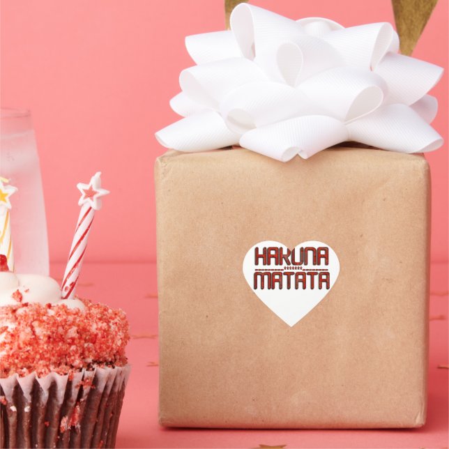 Sticker Cœur Beau Extraordinaire Embossé Rouge Hakuna Matata Te (Fête)