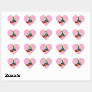 Sticker Cœur Bébé et chevalet mère