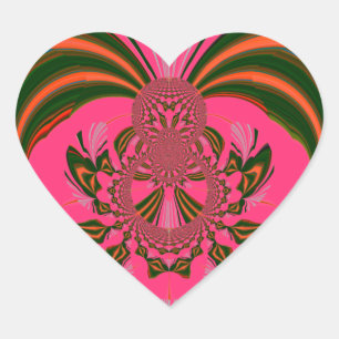 Sticker Cœur Belle belle Africaine Hot rose rouge or vert