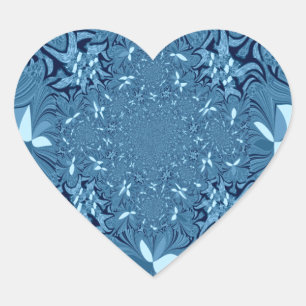 Sticker Cœur Belle Belle Iridescente bleu. motif sans couture