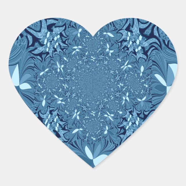 Sticker Cœur Belle Belle Iridescente bleu. motif sans couture (Devant)