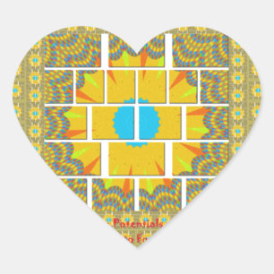 Sticker Cœur Belle conception graphique extraordinaire jaune or