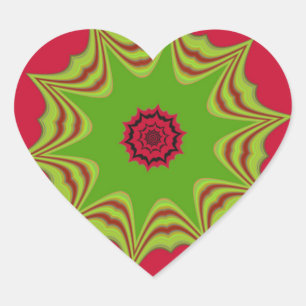 Sticker Cœur Belle ethnie africaine extraordinaire rouge Art
