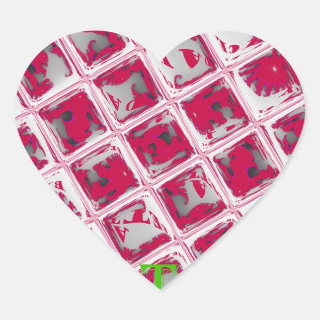Sticker Cœur Belle image Extraordinaire rouge stylish miroir (Devant)
