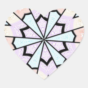 Sticker Cœur Belle Impression Géométrique Pastel Extraordinaire